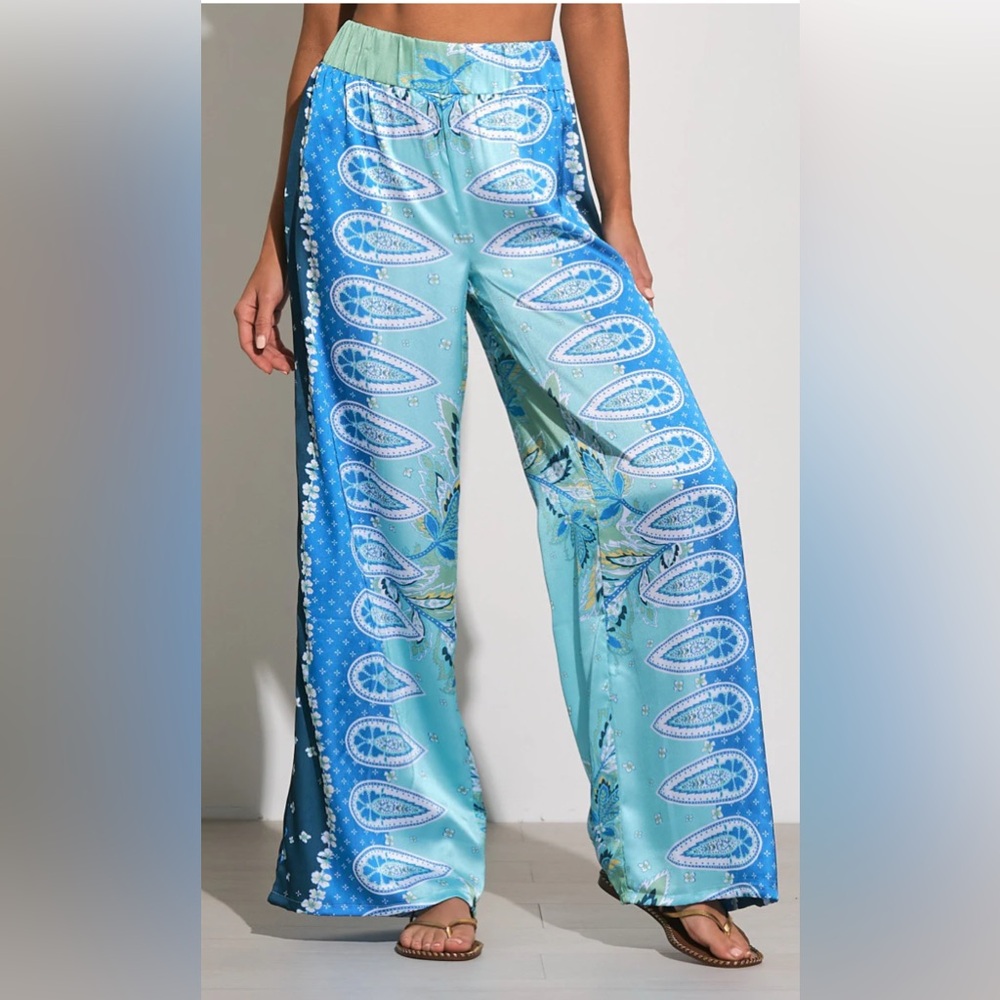 Elan paisley print wide leg pants